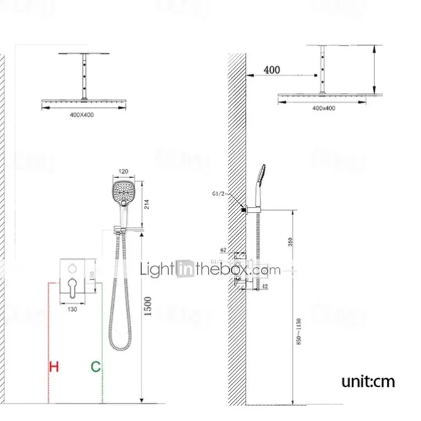 16 Inch Matte Black Shower Faucets Set, Rainfall Concealed Shower System Solid Brass with 3-Function Handheld, Handshower Ceiling Mounted Combo Set Shower Faucet with Valve Body and Trim