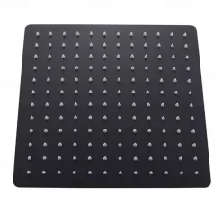 16 Inch Matte Black Shower Faucets Set, Rainfall Concealed Shower System Solid Brass with 3-Function Handheld, Handshower Ceiling Mounted Combo Set Shower Faucet with Valve Body and Trim