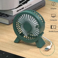 4 Inch Mini USB Fan Portable DC Desk Cooler Cooling for Notebook Laptop Personal Adjustment Fan Table Fan Home Office Outdoor Summer Supplies Use Tiny Air Cooler Fan Gift