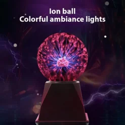 3.5/4/5/6/8 Inch Plasma Ball Static Electricity Ball Touch Sound Sensitive Plasma Globe USB Plug-in for Party Home Science Decoration Birthday Halloween Atmosphere Electric Ball Lighting
