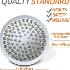 4/6 inch Rainfall Shower Head Set, 5 Mode Sprayer Showerhead with Water Filter, 360-degree Rotation High Pressure Overhead Shower Head Arm Chrome Black Silver