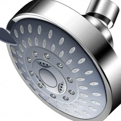 4/6 inch Rainfall Shower Head Set, 5 Mode Sprayer Showerhead with Water Filter, 360-degree Rotation High Pressure Overhead Shower Head Arm Chrome Black Silver