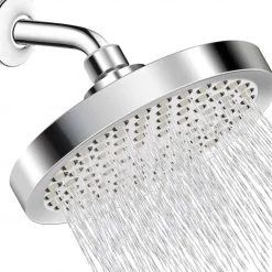 4/6 inch Rainfall Shower Head Set, 5 Mode Sprayer Showerhead with Water Filter, 360-degree Rotation High Pressure Overhead Shower Head Arm Chrome Black Silver