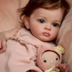 24 inch Reborn Baby Doll Finished Reborn Toddler Girl Doll Tutti Hand Paint Doll High Quality 3D skin multiple Layers Painting Visible Veins for Christmas Gifts