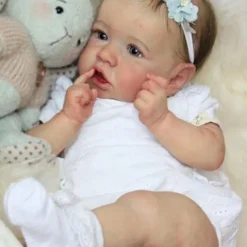 22 inch Reborn Doll Baby & Toddler Toy Reborn Toddler Doll Doll Reborn Baby Doll Baby Baby Boy Baby Girl Reborn Baby Doll Saskia Newborn lifelike Gift Hand Made Non Toxic Vinyl W-05 with Clothes and