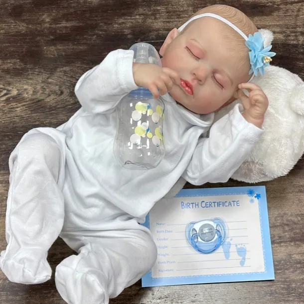 20 inch Reborn Doll Baby & Toddler Toy Reborn Toddler Doll Doll Reborn Baby Doll Baby Reborn Baby Doll Loulou Newborn lifelike Gift Hand Made Non Toxic Silicone Vinyl LOULOU with Clothes and