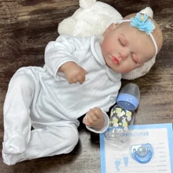 20 inch Reborn Doll Baby & Toddler Toy Reborn Toddler Doll Doll Reborn Baby Doll Baby Reborn Baby Doll Loulou Newborn lifelike Gift Hand Made Non Toxic Silicone Vinyl LOULOU with Clothes and