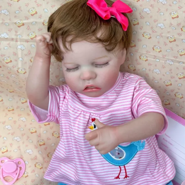 18 inch Reborn Doll Baby & Toddler Toy Reborn Toddler Doll Doll Reborn Baby Doll Baby Baby Girl Reborn Baby Doll Twins A Newborn lifelike Gift Hand Made Non Toxic Vinyl W-031733 with Clothes and