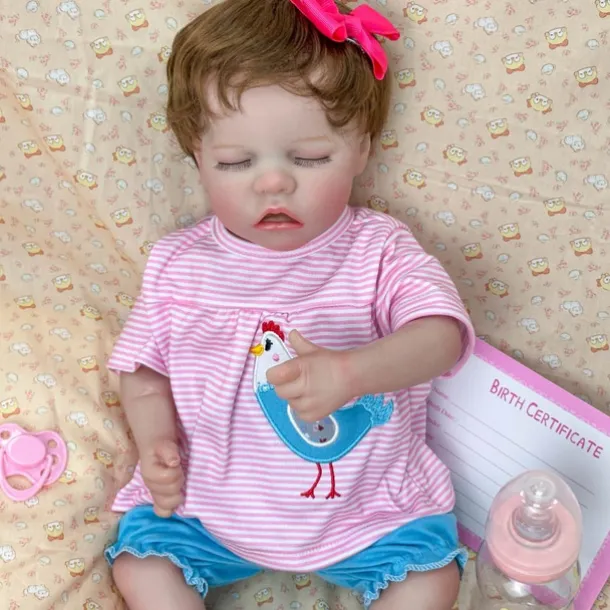 18 inch Reborn Doll Baby & Toddler Toy Reborn Toddler Doll Doll Reborn Baby Doll Baby Baby Girl Reborn Baby Doll Twins A Newborn lifelike Gift Hand Made Non Toxic Vinyl W-031733 with Clothes and