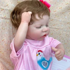18 inch Reborn Doll Baby & Toddler Toy Reborn Toddler Doll Doll Reborn Baby Doll Baby Baby Girl Reborn Baby Doll Twins A Newborn lifelike Gift Hand Made Non Toxic Vinyl W-031733 with Clothes and
