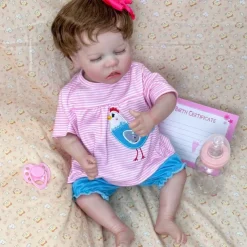 18 inch Reborn Doll Baby & Toddler Toy Reborn Toddler Doll Doll Reborn Baby Doll Baby Baby Girl Reborn Baby Doll Twins A Newborn lifelike Gift Hand Made Non Toxic Vinyl W-031733 with Clothes and
