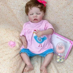18 inch Reborn Doll Baby & Toddler Toy Reborn Toddler Doll Doll Reborn Baby Doll Baby Baby Girl Reborn Baby Doll Twins A Newborn lifelike Gift Hand Made Non Toxic Vinyl W-031733 with Clothes and