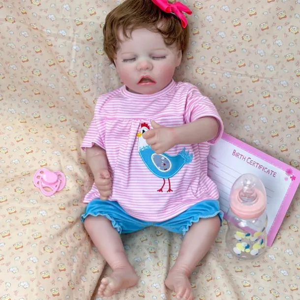18 inch Reborn Doll Baby & Toddler Toy Reborn Toddler Doll Doll Reborn Baby Doll Baby Baby Girl Reborn Baby Doll Twins A Newborn lifelike Gift Hand Made Non Toxic Vinyl W-031733 with Clothes and