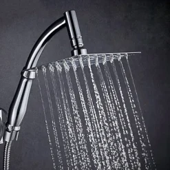 8 Inch Rotate 360 Degree Bathroom Rainfall Shower Head ABS Chrome Water Saving Shower Extension Arm Hand Held Shower Head