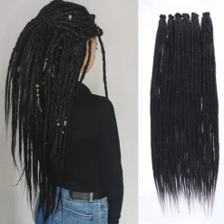 24 Inch Synthetic Dreadlock Extensions 20 Strands Hippie Single Ended Dreads Ombre Blonde 0.6 cm Width Loc Extensions Reggae Style Crochet Hair for Women