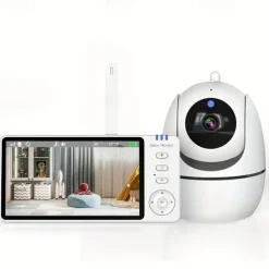 5 Inch Video Baby Monitor With Camera PTZ Zoom Babyphone Cam Security Protection Surveillance Cameras Temperature Sensor Lullaby