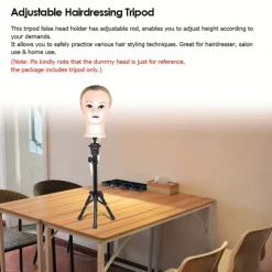 22 Inch Wig HeadWig Stand Tripod with HeadCanvas Wig HeadMannequin Head for WigsManikin Canvas Head Block Set for Wigs Making Display with Wig caps T/C Pins Set
