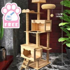 70 Inches Cat Tree/Cat Tree House and Towers for Large Cat/Cat Climbing Tree with Cat Condo/Cat Tree Scratching Post/Multi-Level Large Cat Tree