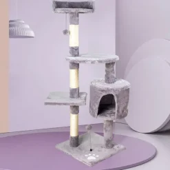 45.67 Inches Cat Tree/Cat Tree House and Towers for Large Cat/Cat Climbing Tree with Cat Condo/Cat Tree Scratching Post/Multi-Level Large Cat Tree