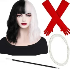 14 Inches Green Ombre Wig with Bangs Women Girls Short Curly Wavy Bob Wig Shoulder Synthetic Carnival Party Wigs St.Patrick's Day Wigs