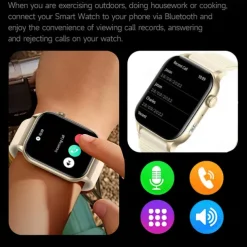 696 KR86 Smart Watch 1.95 inch Smart Band Fitness Bracelet Bluetooth Pedometer Call Reminder Heart Rate Monitor Compatible with Android iOS Women Men Hands-Free Calls Message Reminder IPX-0 37.5mm