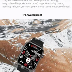 696 KR86 Smart Watch 1.95 inch Smart Band Fitness Bracelet Bluetooth Pedometer Call Reminder Heart Rate Monitor Compatible with Android iOS Women Men Hands-Free Calls Message Reminder IPX-0 37.5mm
