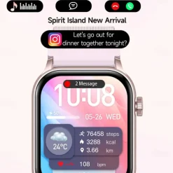 696 KR86 Smart Watch 1.95 inch Smart Band Fitness Bracelet Bluetooth Pedometer Call Reminder Heart Rate Monitor Compatible with Android iOS Women Men Hands-Free Calls Message Reminder IPX-0 37.5mm