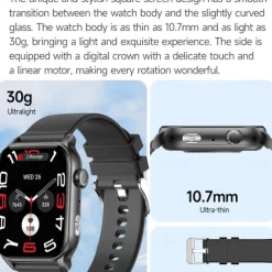 696 KR86 Smart Watch 1.95 inch Smart Band Fitness Bracelet Bluetooth Pedometer Call Reminder Heart Rate Monitor Compatible with Android iOS Women Men Hands-Free Calls Message Reminder IPX-0 37.5mm