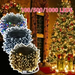 1000 LED (328Ft) Christmas Lights Indoor Outdoor, Christmas String Tree Lights Indoor Green Wire, Indoor and Outside Fairy Light for Christmas Tree, Patio, Elegant Wedding Party Reception