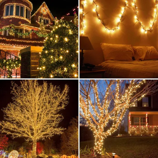 1000 LED (328Ft) Christmas Lights Indoor Outdoor, Christmas String Tree Lights Indoor Green Wire, Indoor and Outside Fairy Light for Christmas Tree, Patio, Elegant Wedding Party Reception