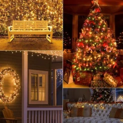1000 LED (328Ft) Christmas Lights Indoor Outdoor, Christmas String Tree Lights Indoor Green Wire, Indoor and Outside Fairy Light for Christmas Tree, Patio, Elegant Wedding Party Reception