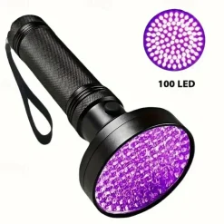 100 LED UV Flashlight - 395nm Black Light Torch for Pet Urine, Scorpion Detection & Fluorescence Inspection