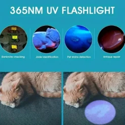 100 LED UV Flashlight - 395nm Black Light Torch for Pet Urine, Scorpion Detection & Fluorescence Inspection