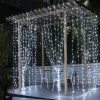 300 LEDs Curtain String Lights with Remote Control 3x3M Christmas Décor Lights for Christmas New Year's Curtain Window Roof String Lights
