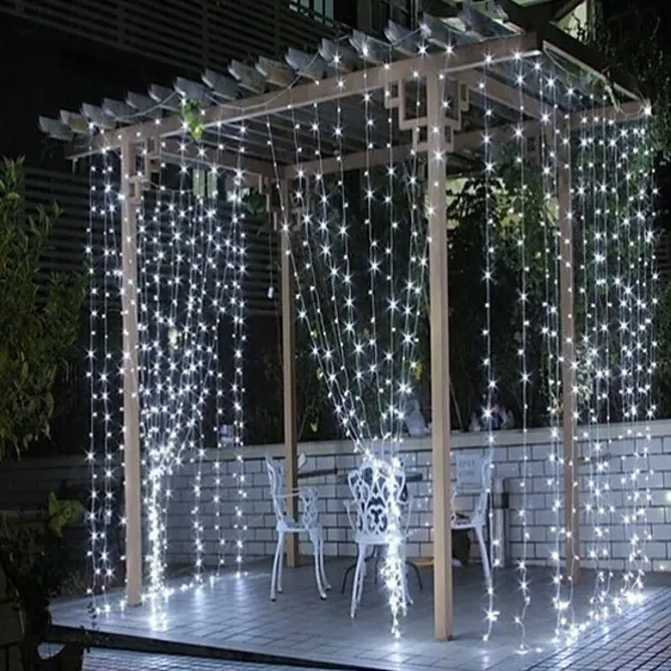 300 LEDs Curtain String Lights with Remote Control 3x3M Christmas Décor Lights for Christmas New Year's Curtain Window Roof String Lights