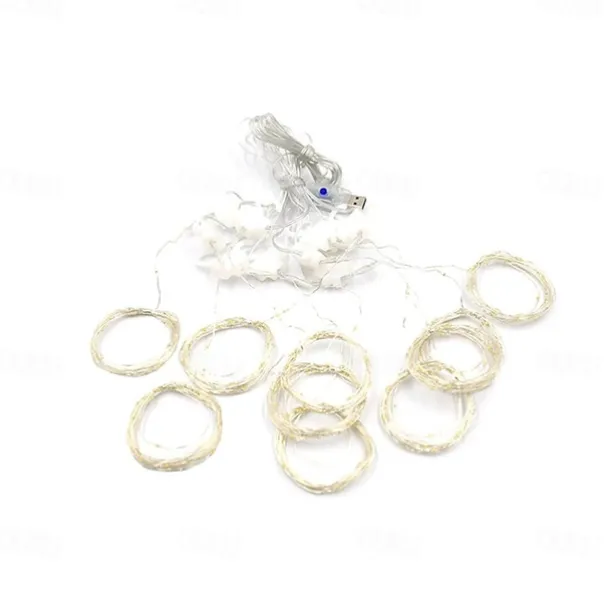 300 LEDs Curtain String Lights with Remote Control 3x3M Christmas Décor Lights for Christmas New Year's Curtain Window Roof String Lights