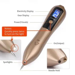 9 Level LCD Face Skin Dark Spot Remover Mole Tattoo Removal Laser Plasma Pen Machine Facial Freckle Tag Wart Removal Beauty Care