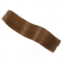 4# Light Brown Remy Human Hair Tape In Extensions Seamless Straight Hair 18Inch 50G 20Pcs