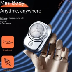 2023 Mini Electric Travel Shaver for Men Pocket Size Washable Electric Razor Mens Rechargeable Portable Cordless Shaving Beard