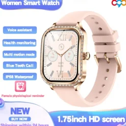 696 MK88 Smart Watch 1.75 inch Smart Band Fitness Bracelet Bluetooth Call Reminder Sleep Tracker Heart Rate Monitor Compatible with Android iOS Women Hands-Free Calls Message Reminder IPX-0 36mm