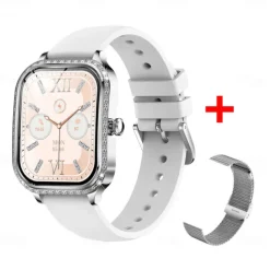 696 MK88 Smart Watch 1.75 inch Smart Band Fitness Bracelet Bluetooth Call Reminder Sleep Tracker Heart Rate Monitor Compatible with Android iOS Women Hands-Free Calls Message Reminder IPX-0 36mm