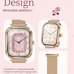 696 MK88 Smart Watch 1.75 inch Smart Band Fitness Bracelet Bluetooth Call Reminder Sleep Tracker Heart Rate Monitor Compatible with Android iOS Women Hands-Free Calls Message Reminder IPX-0 36mm