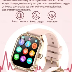 696 MK88 Smart Watch 1.75 inch Smart Band Fitness Bracelet Bluetooth Call Reminder Sleep Tracker Heart Rate Monitor Compatible with Android iOS Women Hands-Free Calls Message Reminder IPX-0 36mm