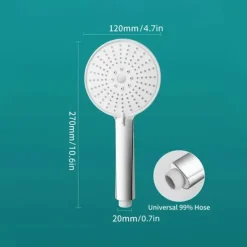 5 Mode Shower Head High Pressure Handheld Spray, with Stop Button Adjustable High-Pressure Water Saving, Shower Bathroom Accessories, Large Panel Electroplating Five-speed Showerhead