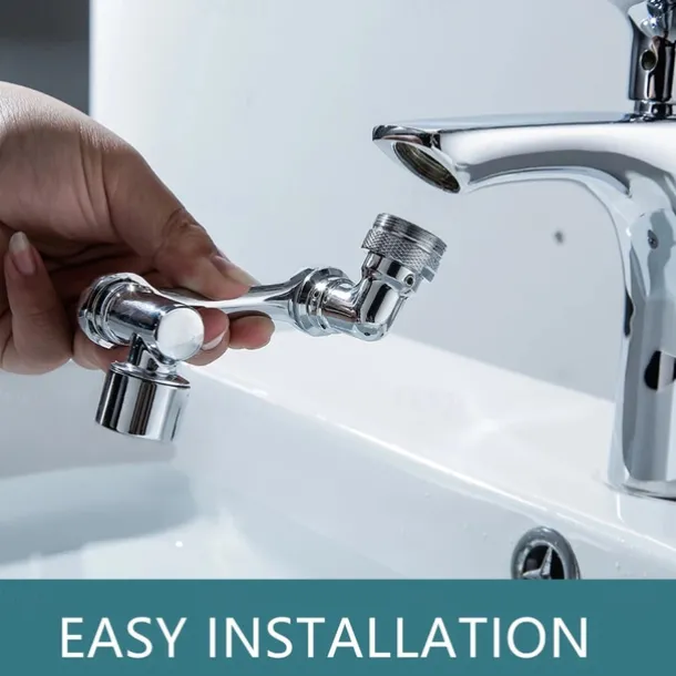 2 Modes 1080 Degree Faucet Extender, Universal Mechanical Arm Faucet Aerator Splash Kitchen Tap Filter Nozzle Bubbler Bathroom Kitchen Washroom Faucet Aerator Attachment
