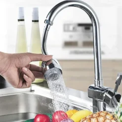 2 Modes Kitchen Sink Faucet Extension Sprayer, 360 Degree Turbo Rotatation Anti-Splash Extender Aerator with Hose