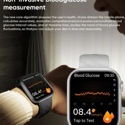 696 MT500 Smart Watch 1.97 inch Smart Band Fitness Bracelet Bluetooth ECG+PPG Temperature Monitoring Pedometer Compatible with Android iOS Men Hands-Free Calls Message Reminder Camera Control IP 67