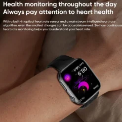 696 MT500 Smart Watch 1.97 inch Smart Band Fitness Bracelet Bluetooth ECG+PPG Temperature Monitoring Pedometer Compatible with Android iOS Men Hands-Free Calls Message Reminder Camera Control IP 67