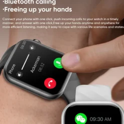 696 MT500 Smart Watch 1.97 inch Smart Band Fitness Bracelet Bluetooth ECG+PPG Temperature Monitoring Pedometer Compatible with Android iOS Men Hands-Free Calls Message Reminder Camera Control IP 67