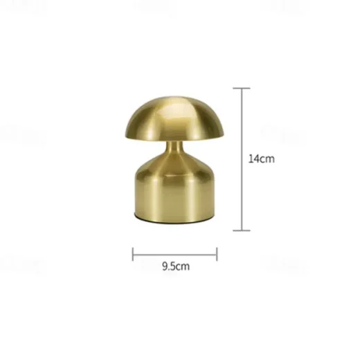 5.5" Mushroom Shaped Table Lamp Metal Rechargeable with 3-color Dimming Indoor Bedroom Living Room Atmosphere Table Lamp